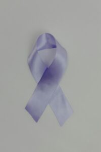 Close-Up-Shot-of-a-Purple-Ribbon